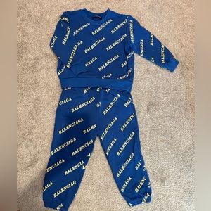 Balenciaga kids logo print trucksuit in blue size 4T (boy)